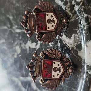 Vintage CORO Signed Coat Of Arms Earrings